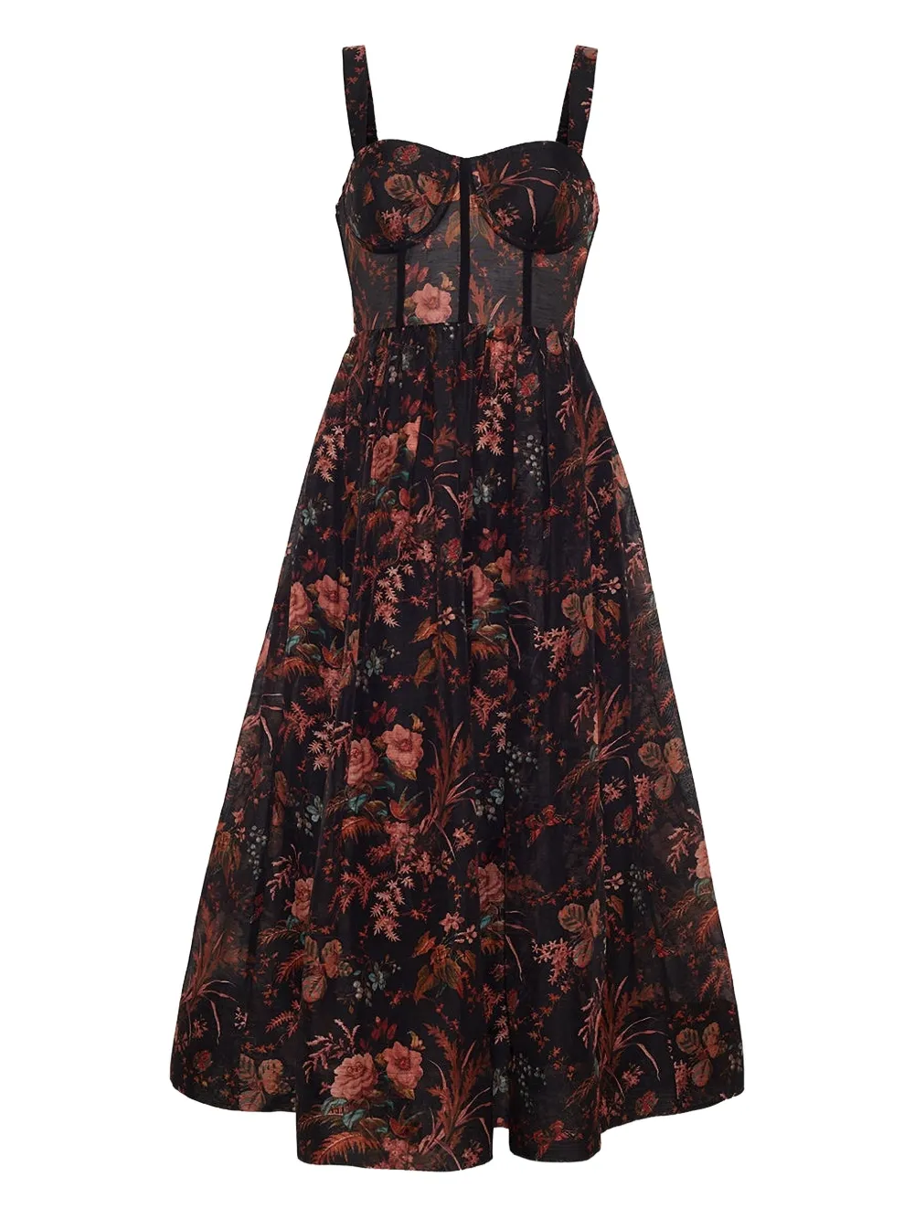 Cara Cara Chemisier midi a fiori - Nero