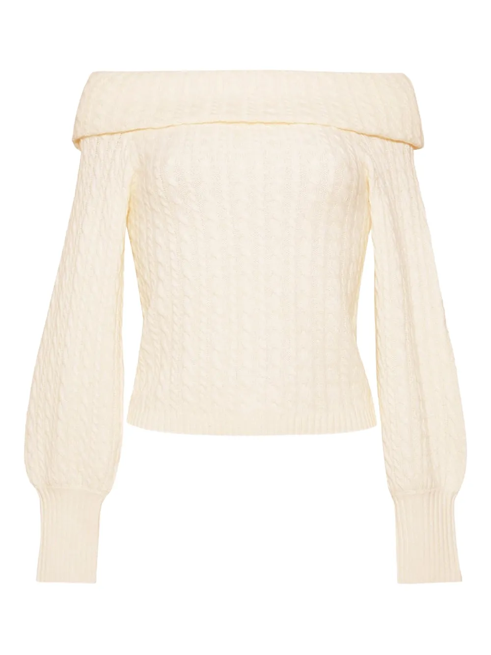 Cara Cara Off-shoulder Cable-knit Top In White