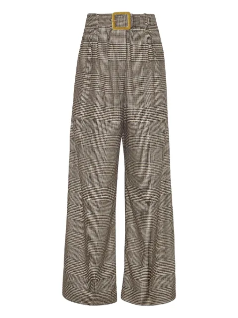 Cara Cara Glen plaid pleated trousers