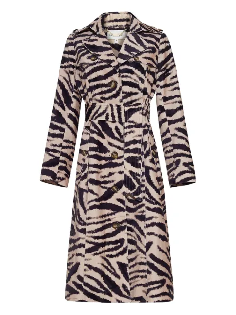 Cara Cara zebra print belted trench coat