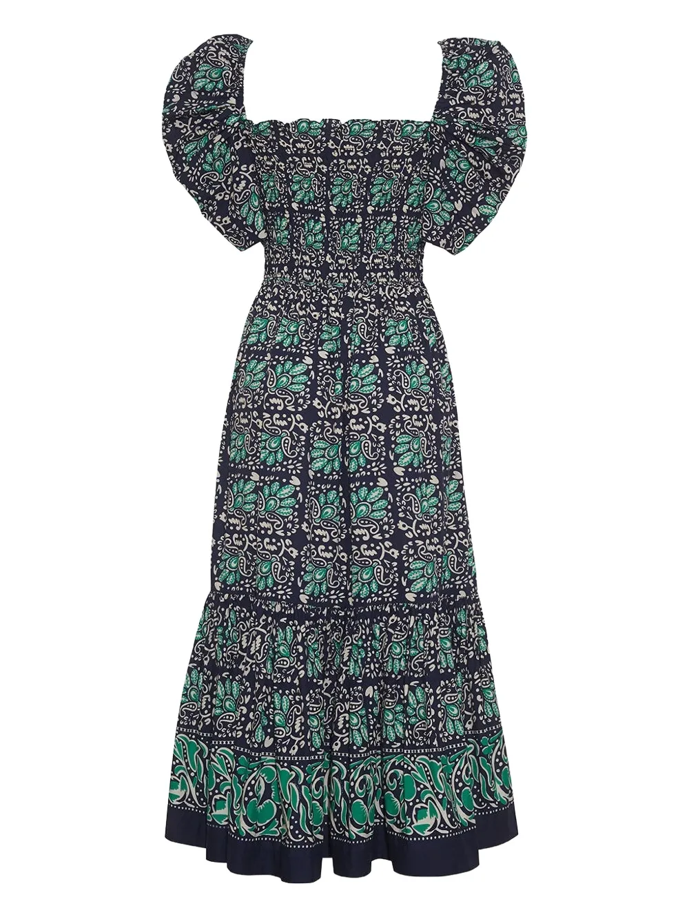 Cara Cara Moulin Puff-sleeve Midi Dress In Multi