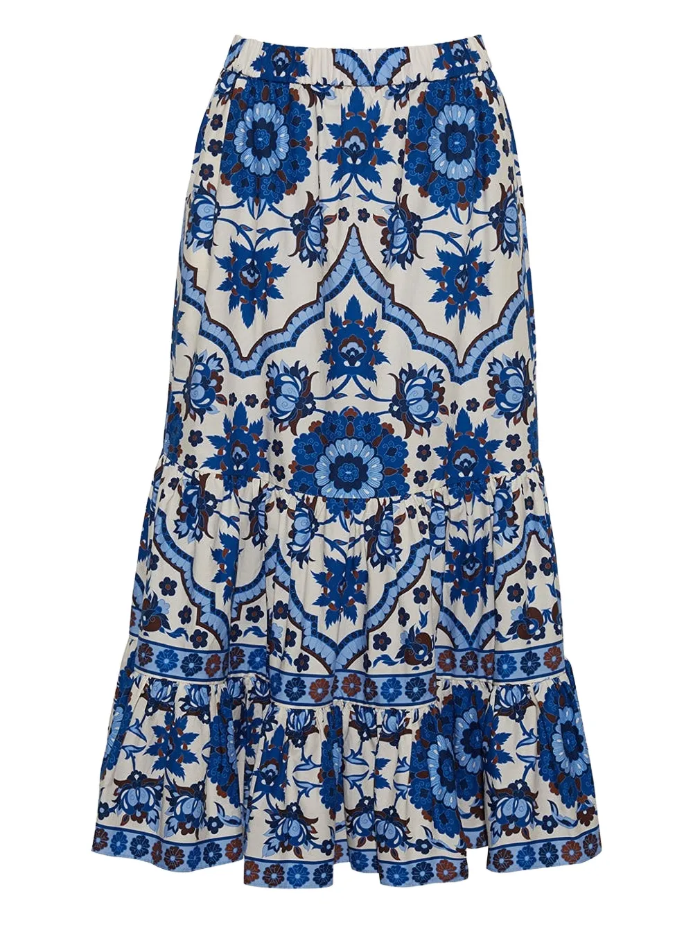 Cara Cara Chase Floral-print Midi Skirt In Animal Print