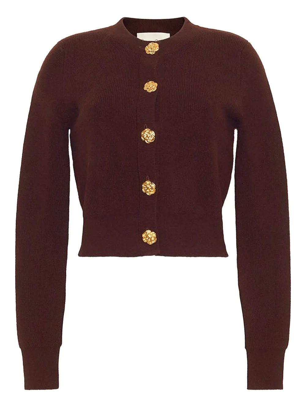 Cara Cara rose-gold button cardigan - Brown