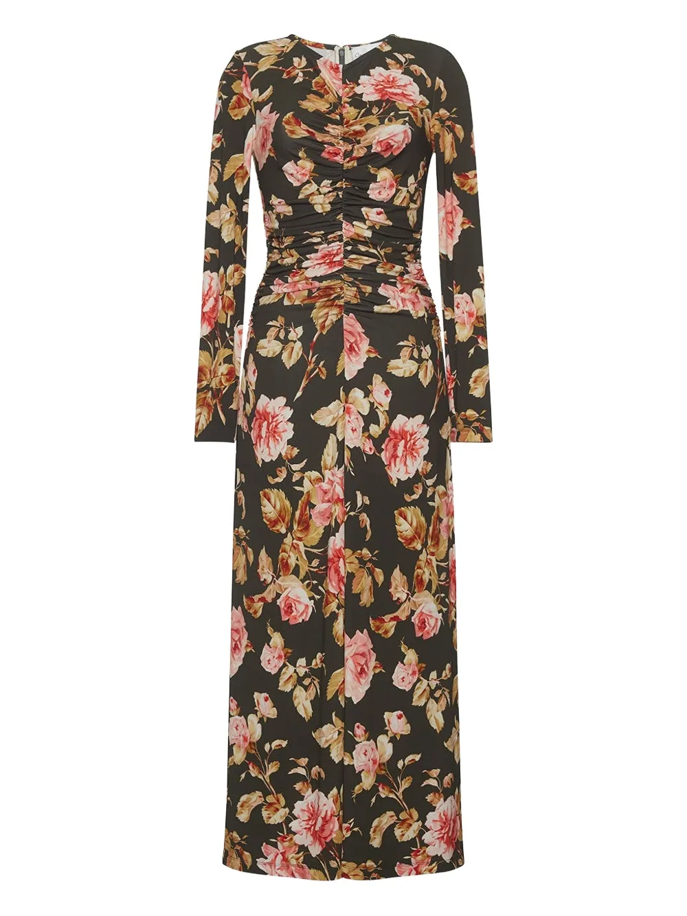 Cara Cara Maisy Floral-print Ruched Dress In Black