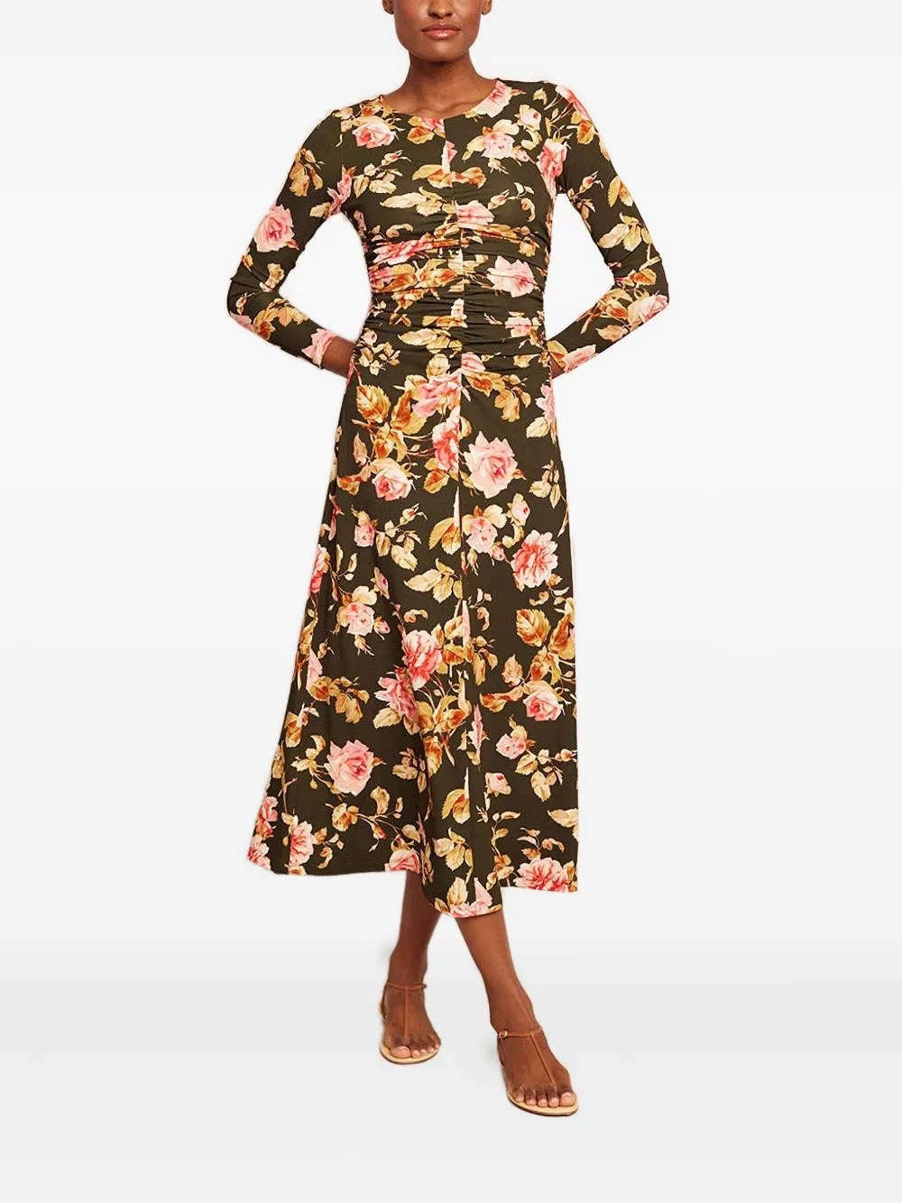 Maisy Floral-Print Ruched Dress