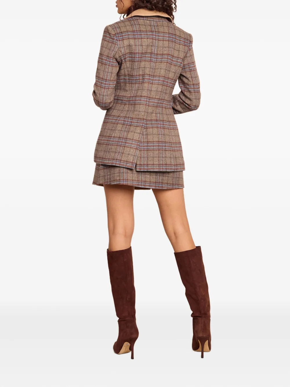 Cara Geruite wikkelrok Bruin