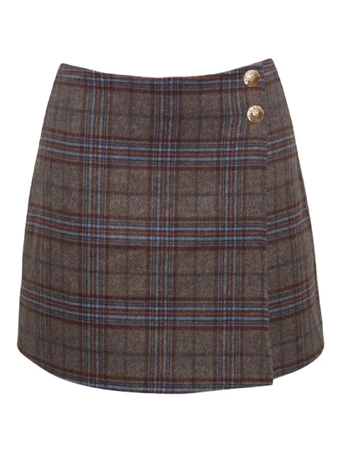 Cara Cara plaid wrap skirt