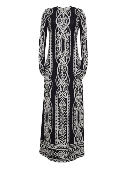 Cara Cara long-sleeve patterned midi dress