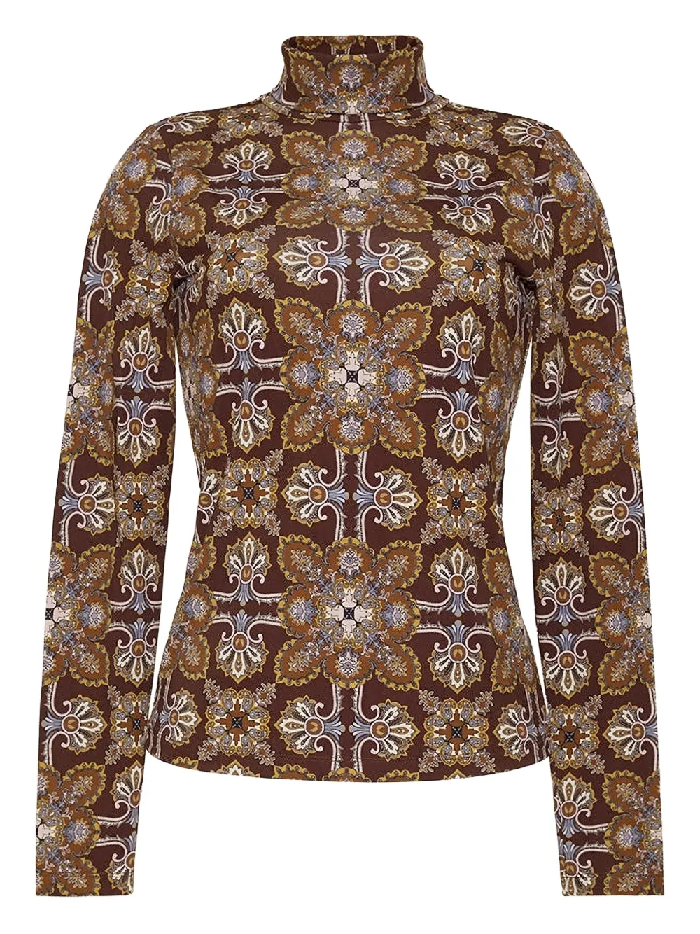 Cara Cara printed mock-neck top - Marrone