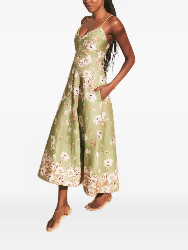 cara cara dress green Zora Drop Waist Midi Dress in Cotton main image 0