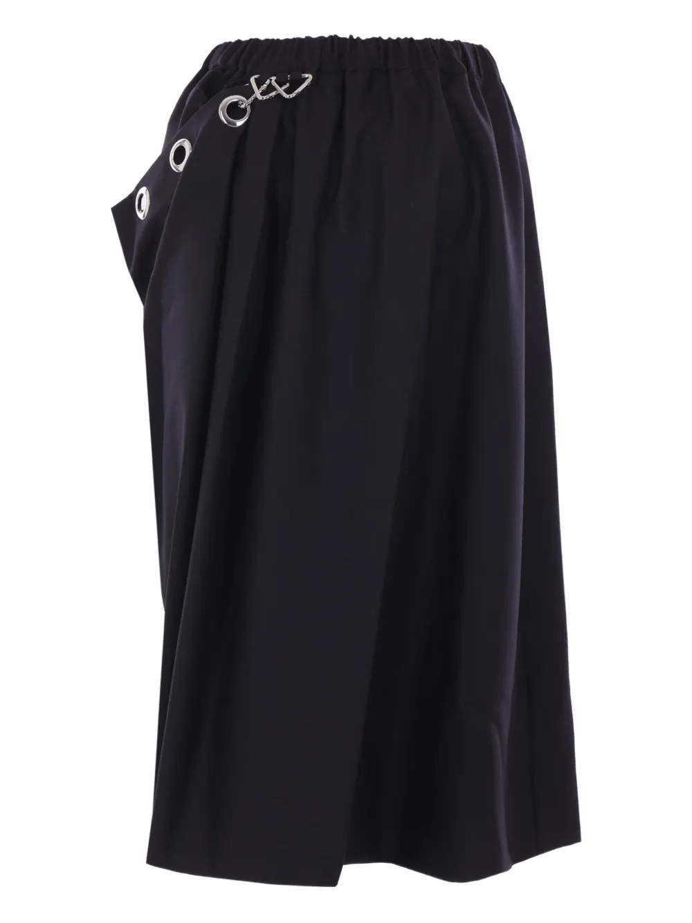 Noir Kei Ninomiya Pleated Wool Skirt In Black