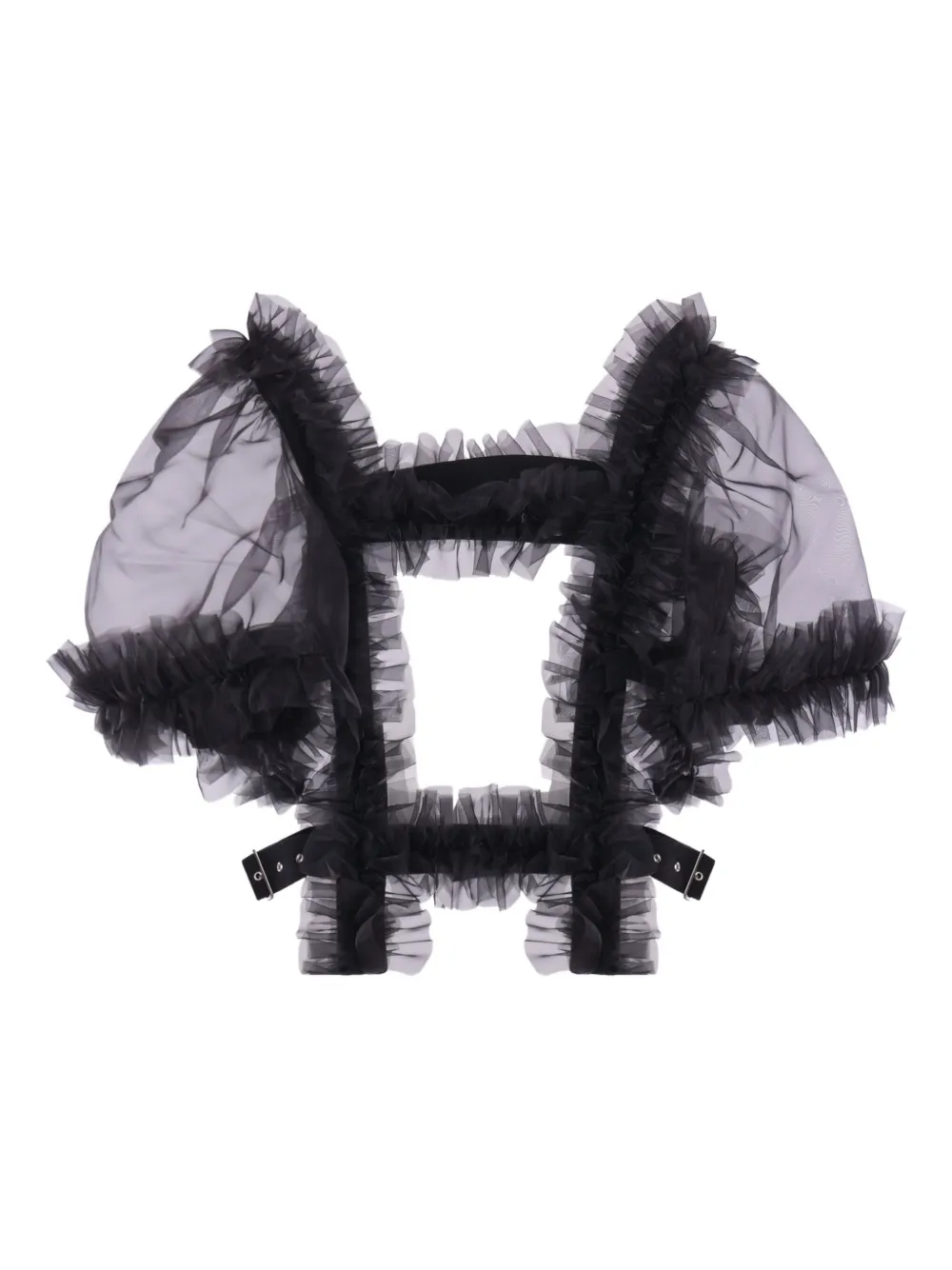 Noir Kei Ninomiya ruffled top - Zwart