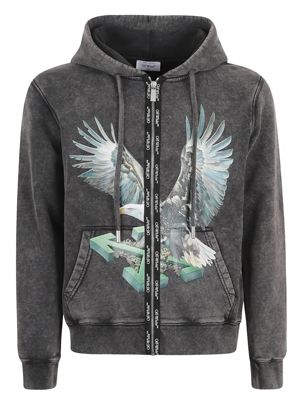 Off-White graphic arrow hooded sweatshirt - Grigio