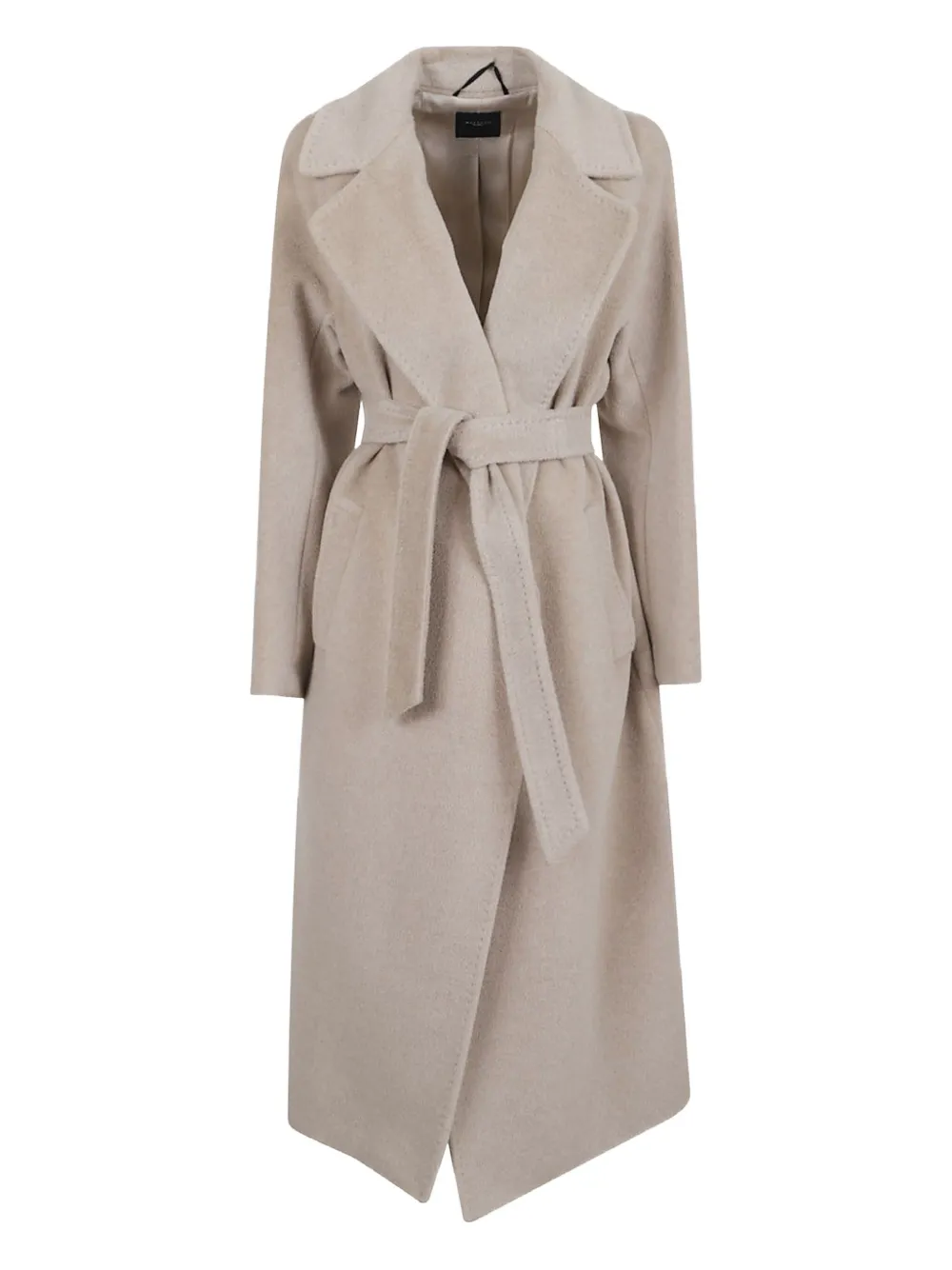 Weekend Max Mara Tempera Belt-fastening Coat In Neutral