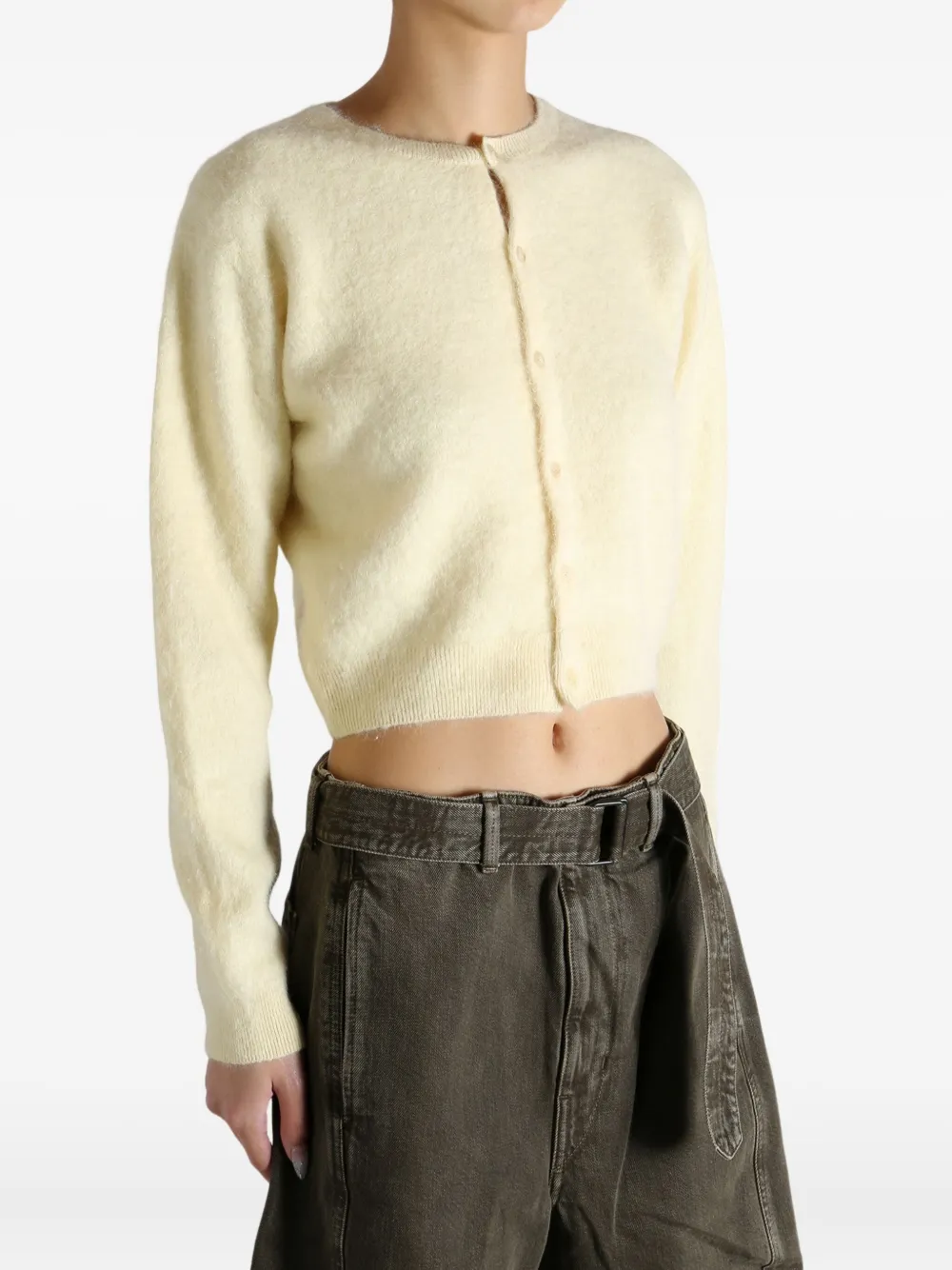 Auralee Buttoned Cardigan In Neutral