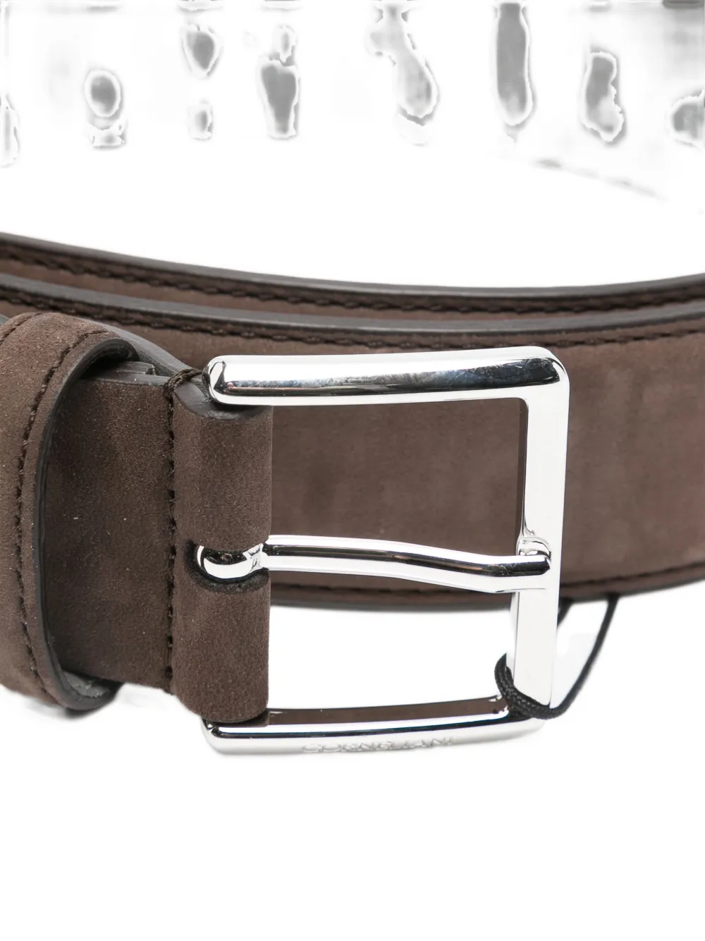 Corneliani stitched buckle belt - Bruin