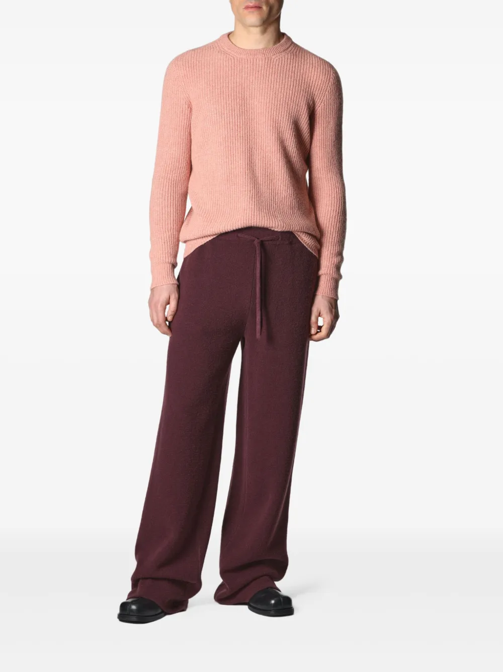 Roberto Collina Geribbelde sweater - Roze