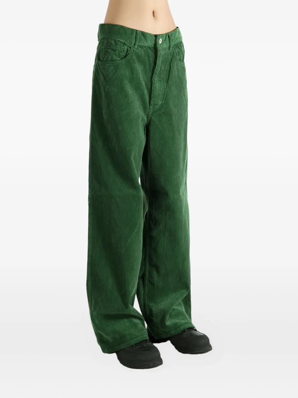 Auralee Corduroy Trousers In Green