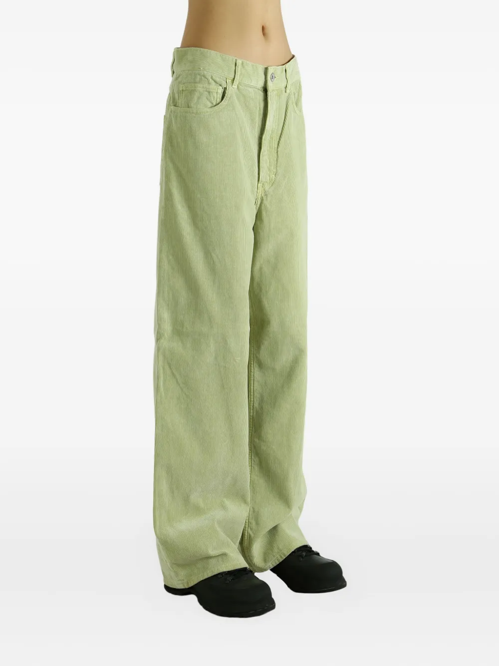 Auralee Corduroy Trousers In Green