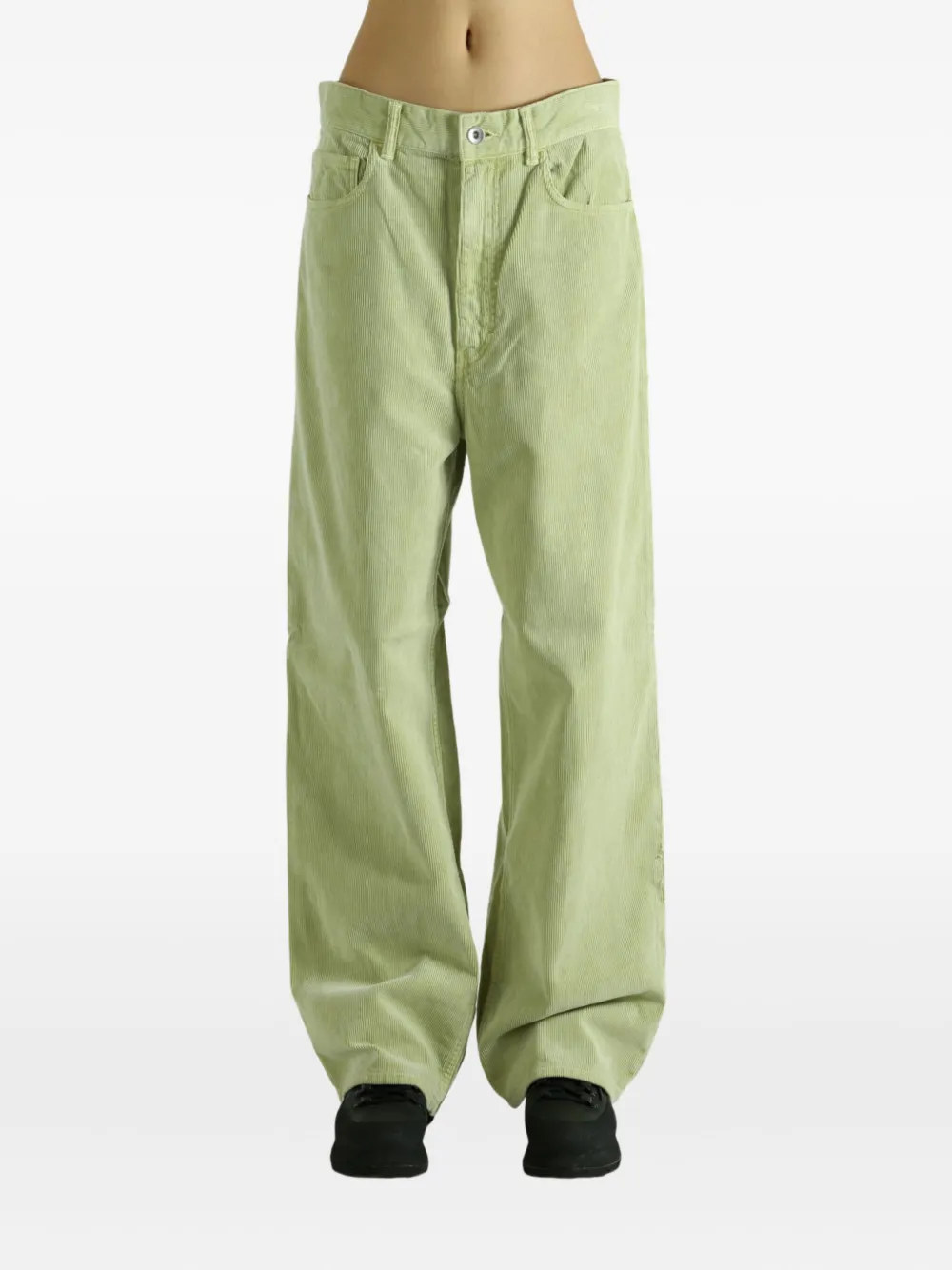 Auralee Corduroy Trousers In Green