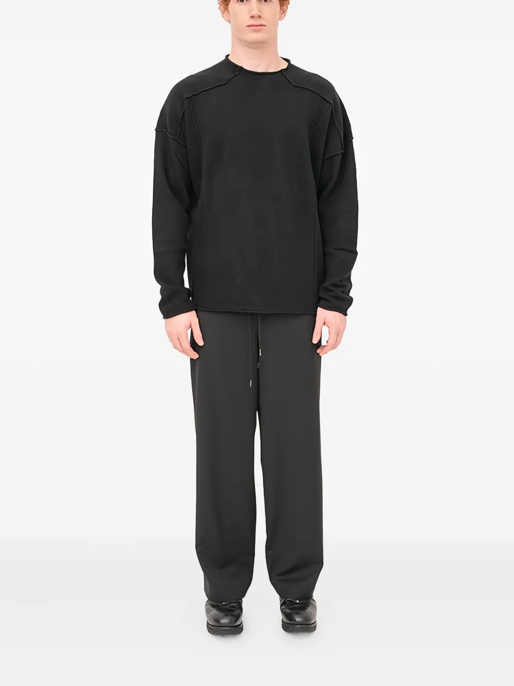 Isabel Benenato Crew-neck Sweater In Black