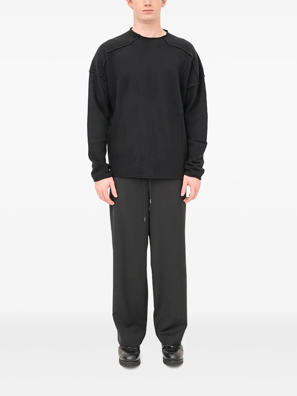 Isabel Benenato Trui met ronde hals - Zwart