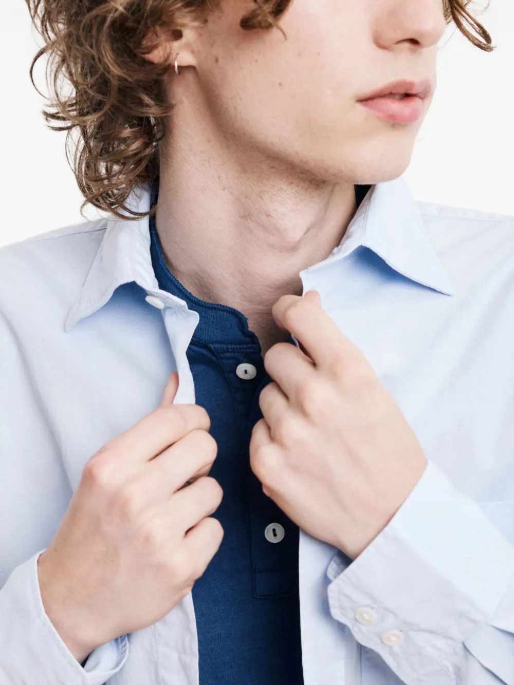 HARTFORD Overhemd met klassieke kraag Blauw
