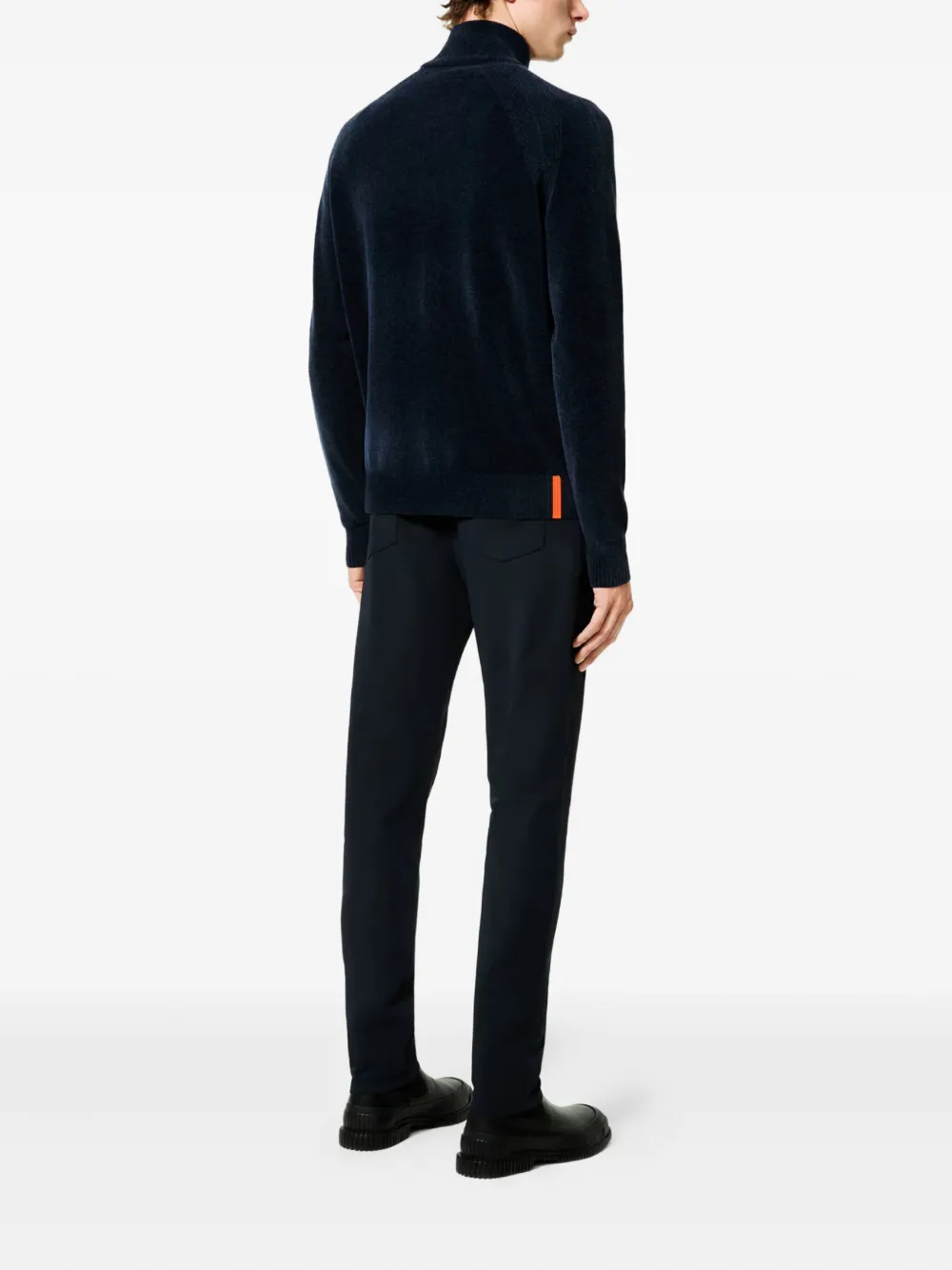 High-Neck Zip-Front Cardigan