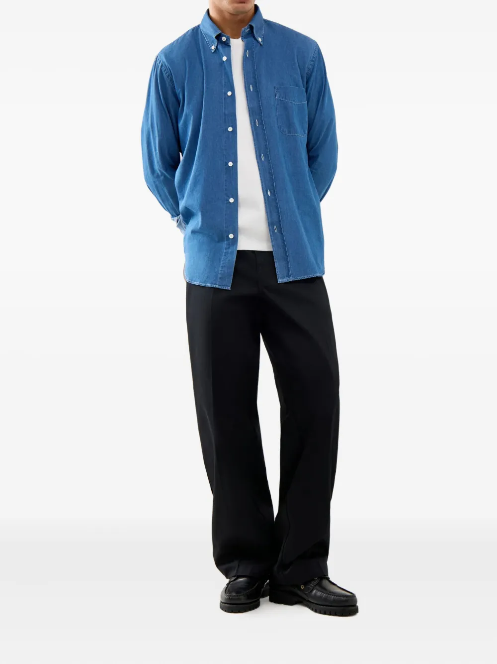 HARTFORD pocket-chest button-fastening shirt - Blauw