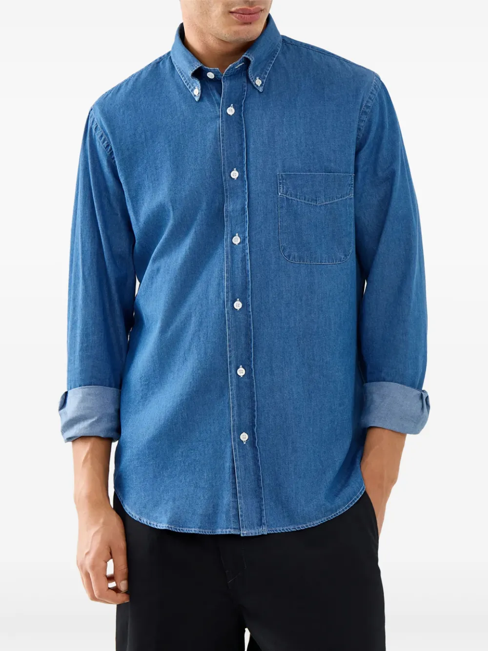 Hartford Pocket-chest Button-fastening Shirt In Blue