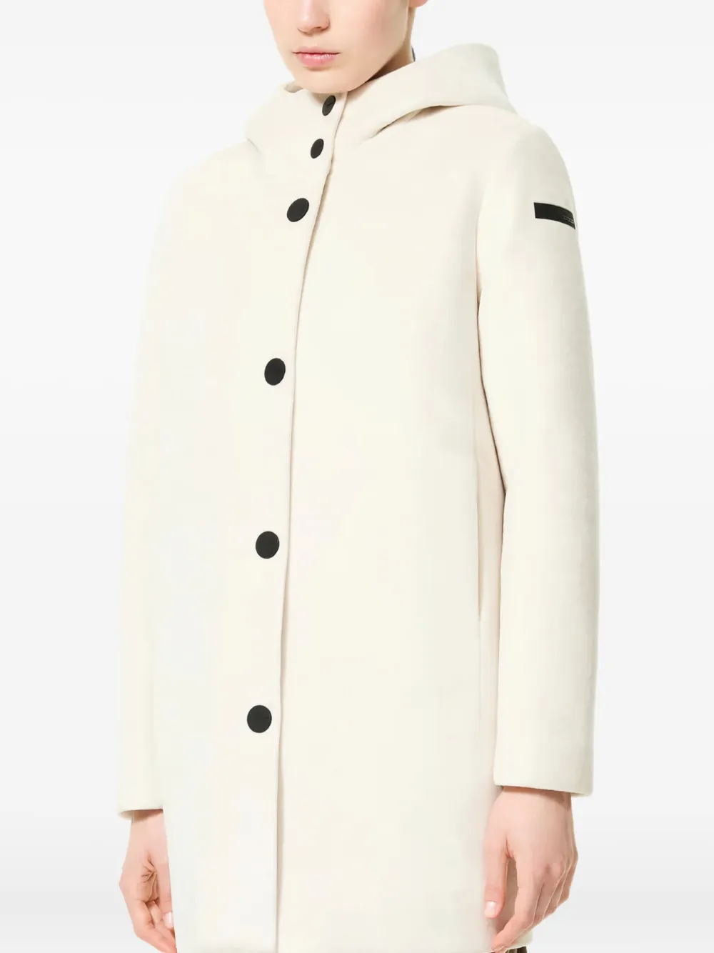 Rrd Hooded Single-breasted Coat In White