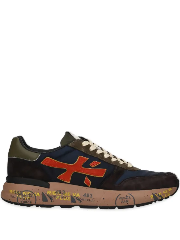 Premiata Mick suede-panelled Logo Sneakers Blue FARFETCH GE