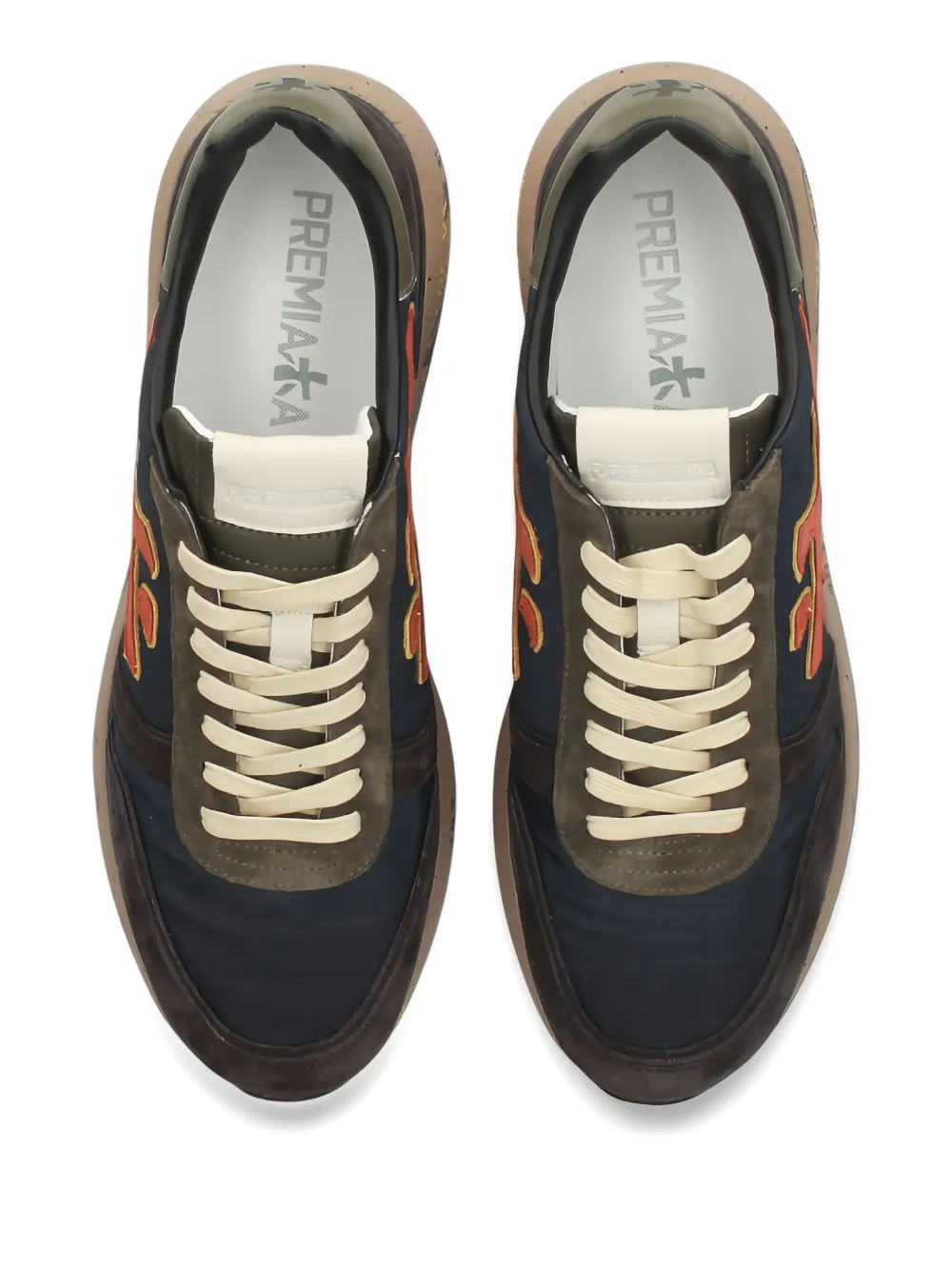 Premiata Mick suede-panelled logo sneakers Blue