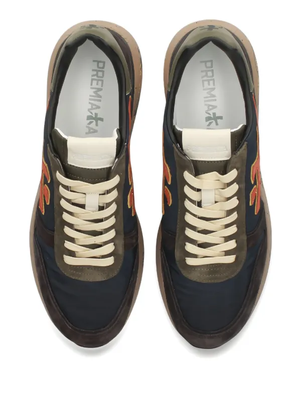Premiata Mick suede-panelled Logo Sneakers | Blue | FARFETCH CA