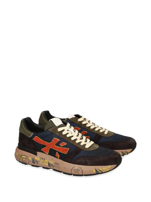 Premiata Mick suede-panelled Logo Sneakers Blue FARFETCH GE