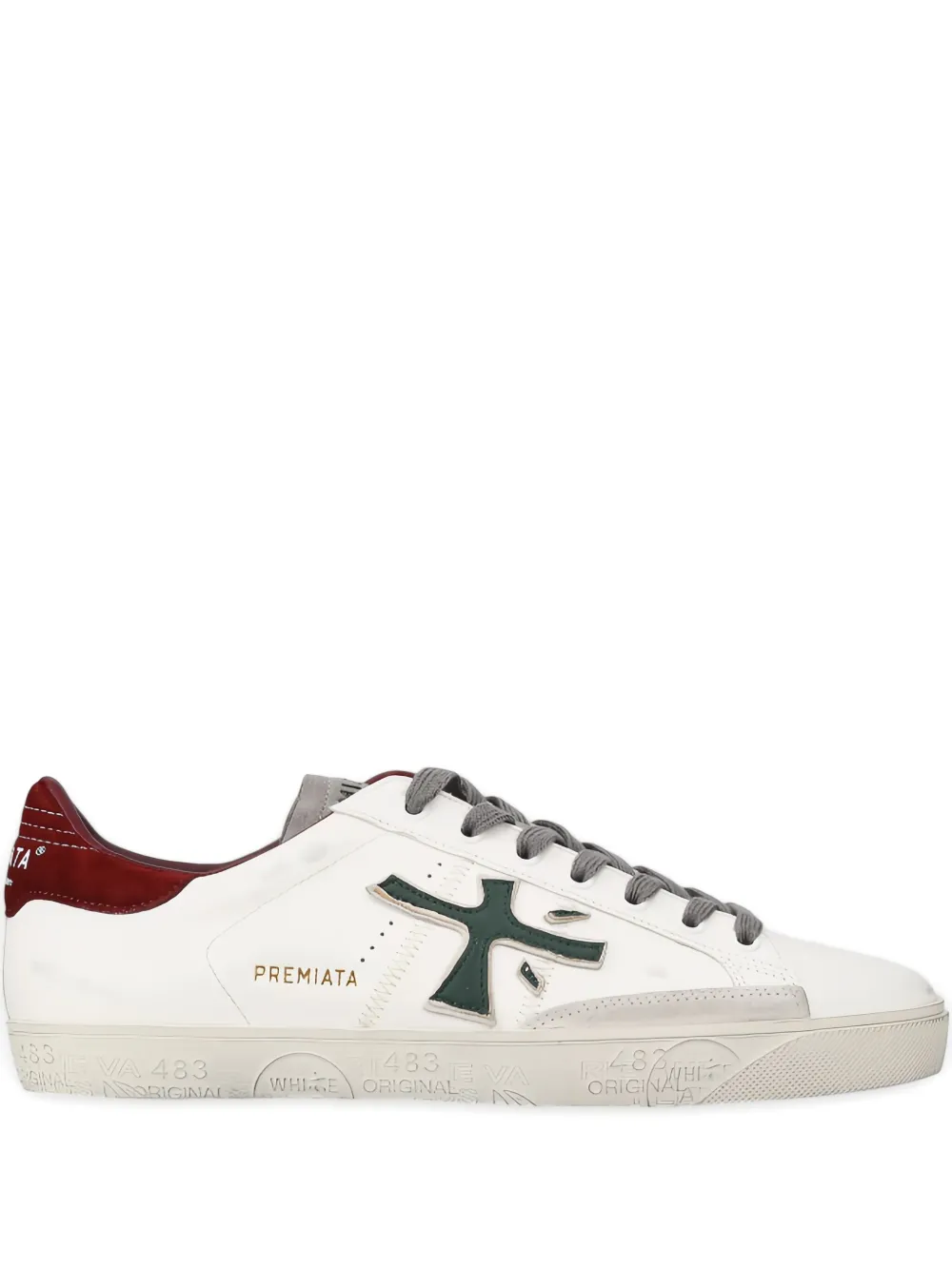 Premiata Steven logo-embellished leather sneakers White
