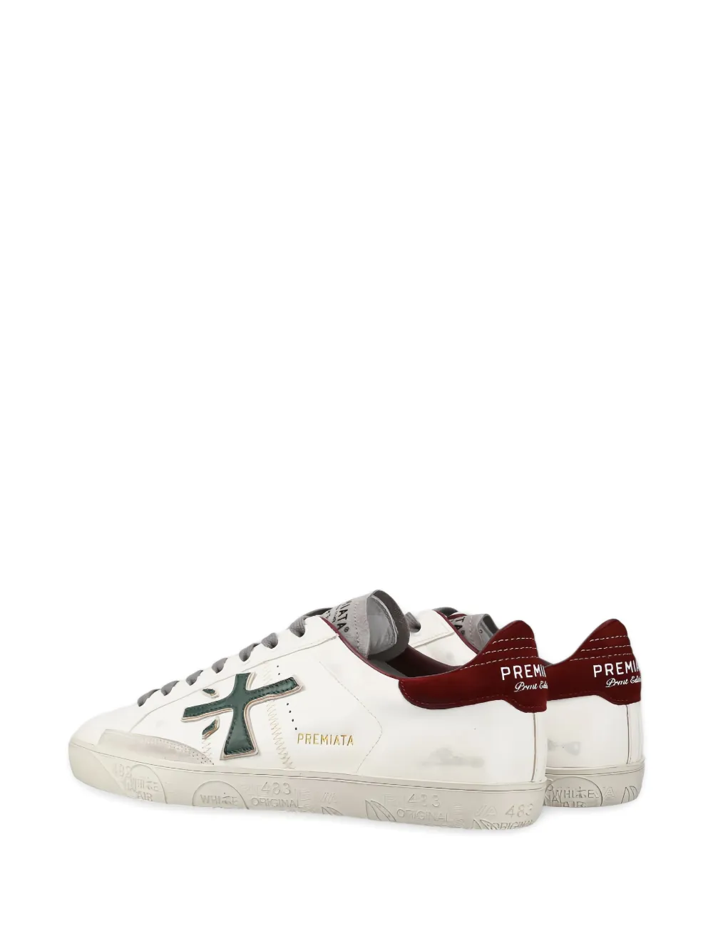 Premiata Steven logo-embellished leather sneakers White