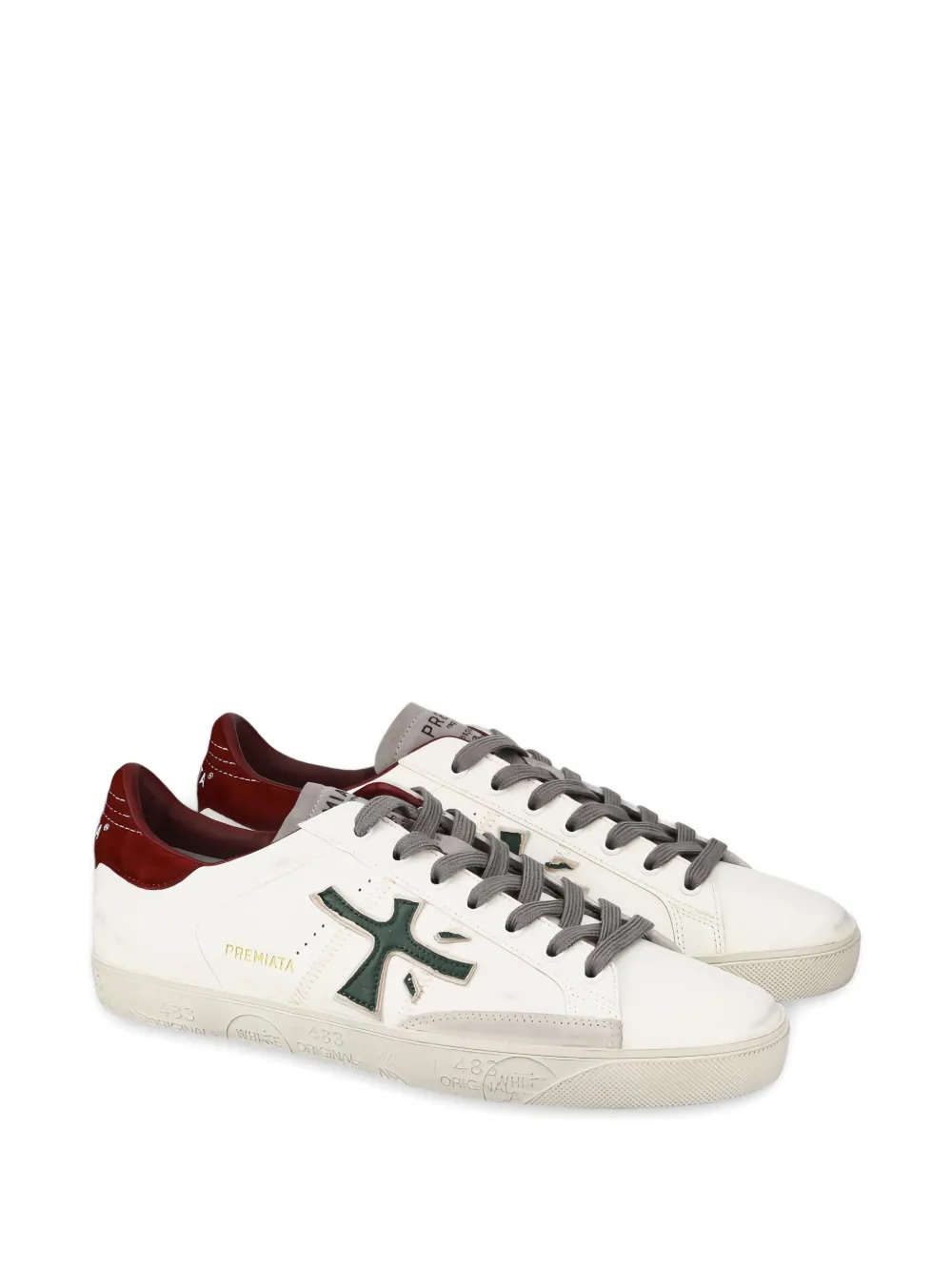 Premiata Steven logo-embellished leather sneakers White
