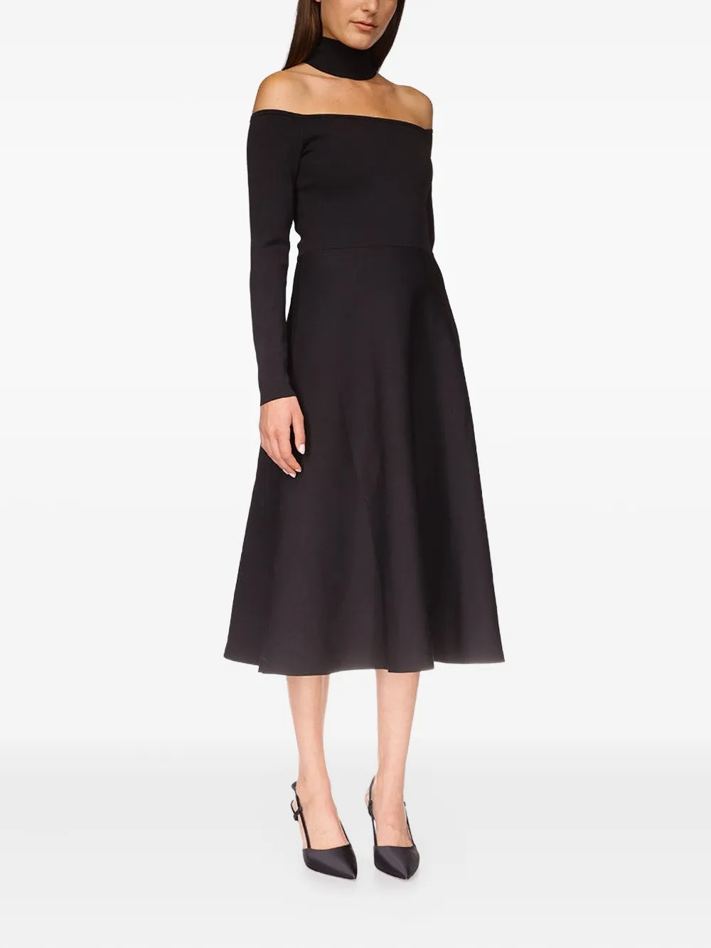 Cara Cara Clarice Knitted Midi Dress In Black