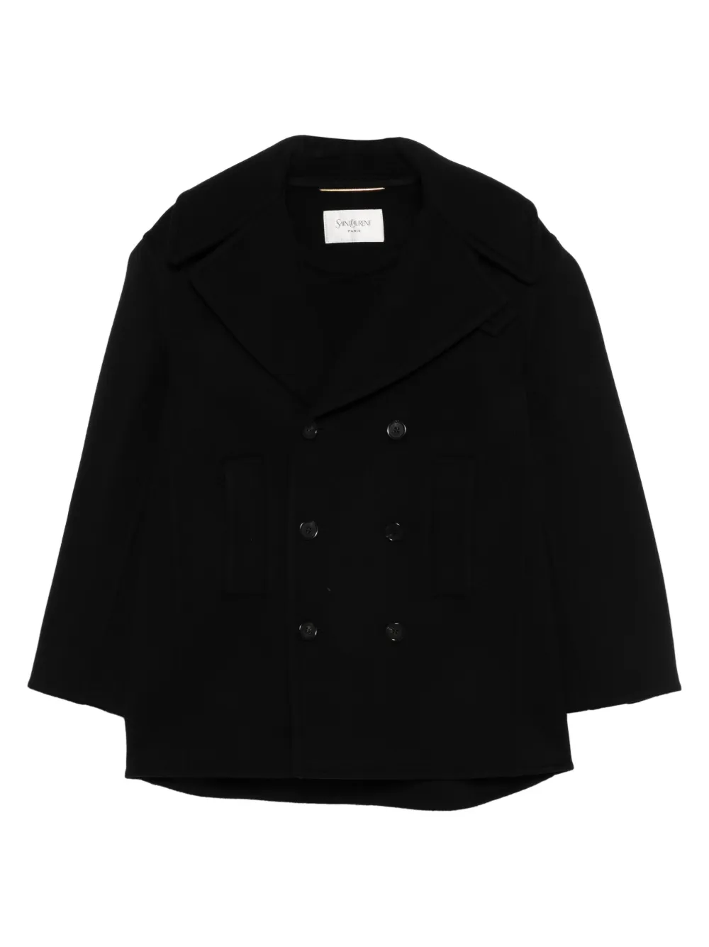 Saint Laurent double-breasted peacoat - Schwarz