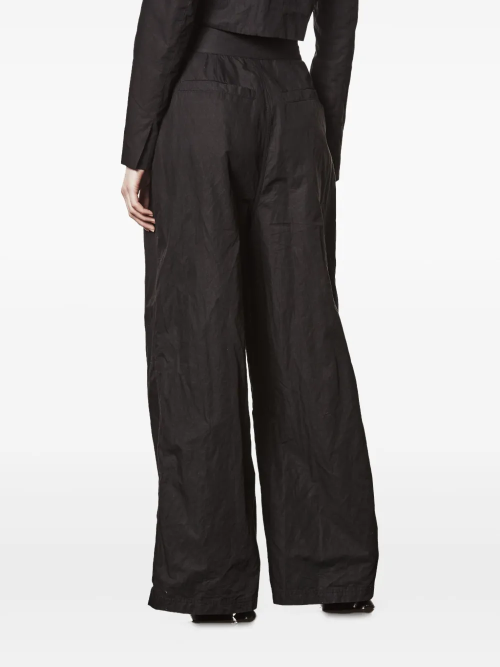 Thom Krom Palazzo broek met plooien en zijzakkne Zwart