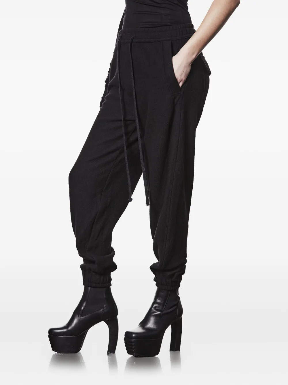 Thom Krom Drawstring Cuffed-hem Track Pants In Black