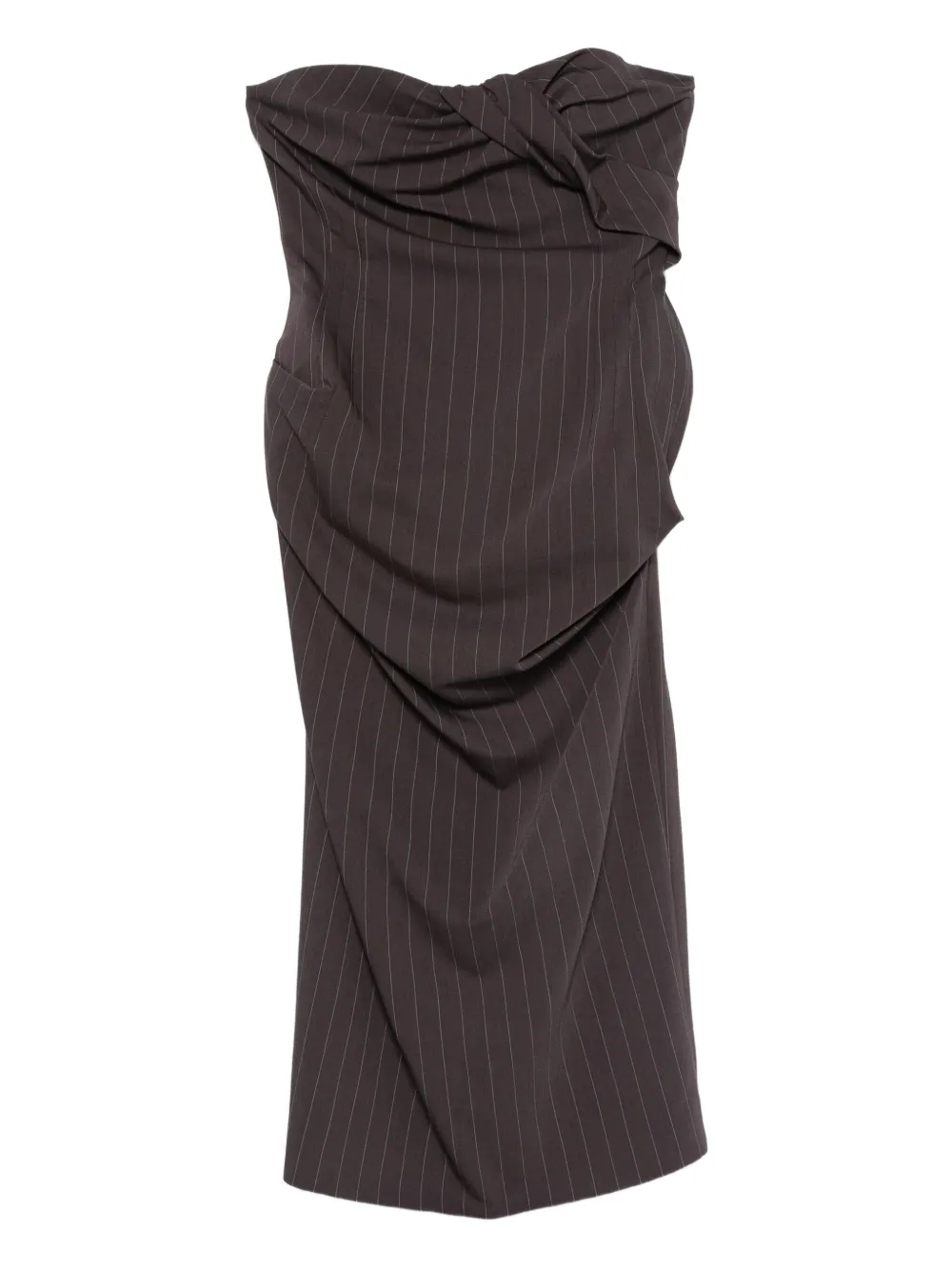 Magda Butrym Striped Twisted Mini Dress In Brown