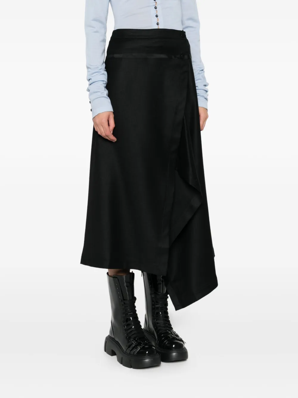 Andrea Ya'aqov Virgin Wool Skirt In Black