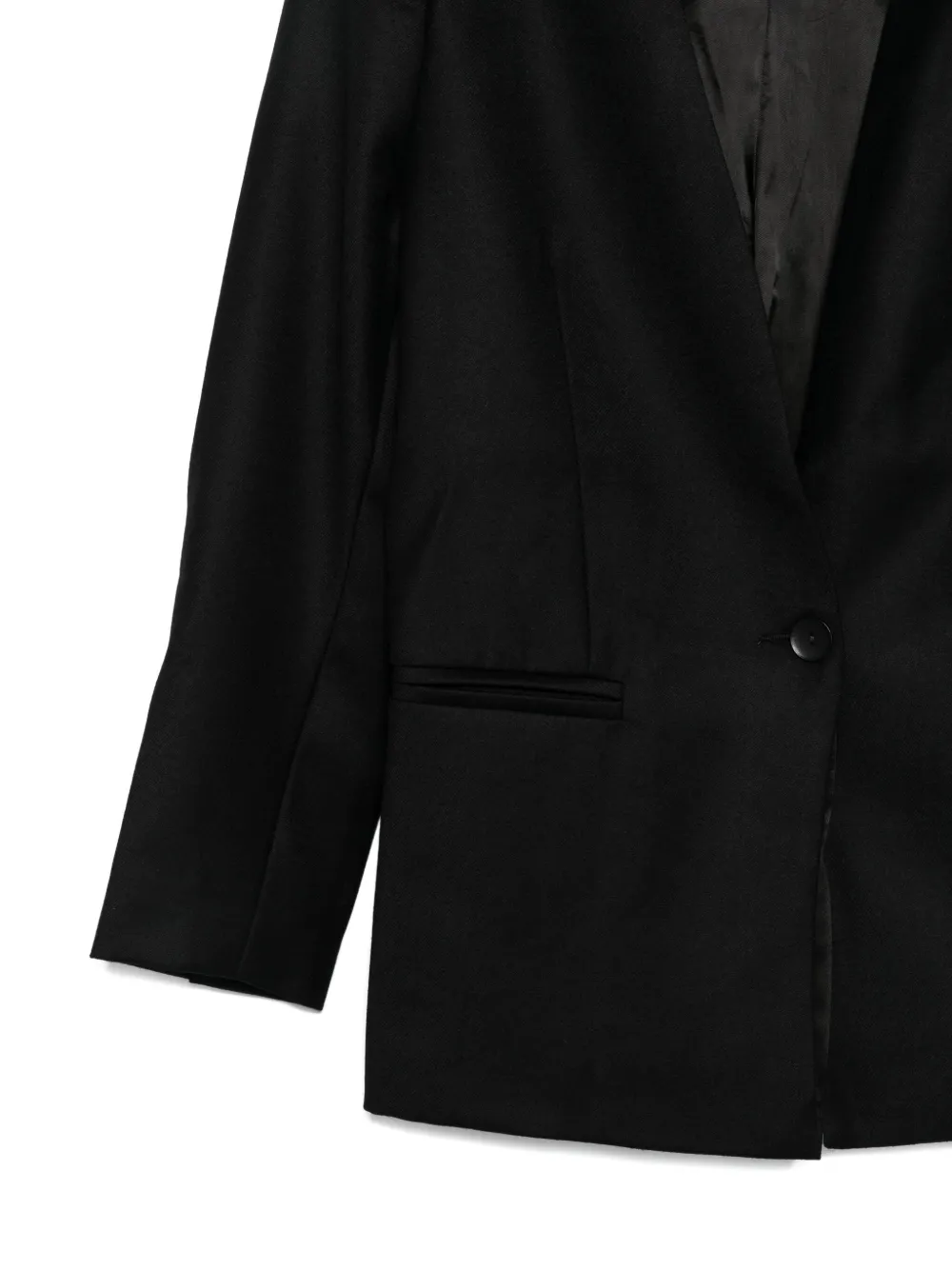 Andrea Ya'aqov Collarless Pocket Jacket In Black