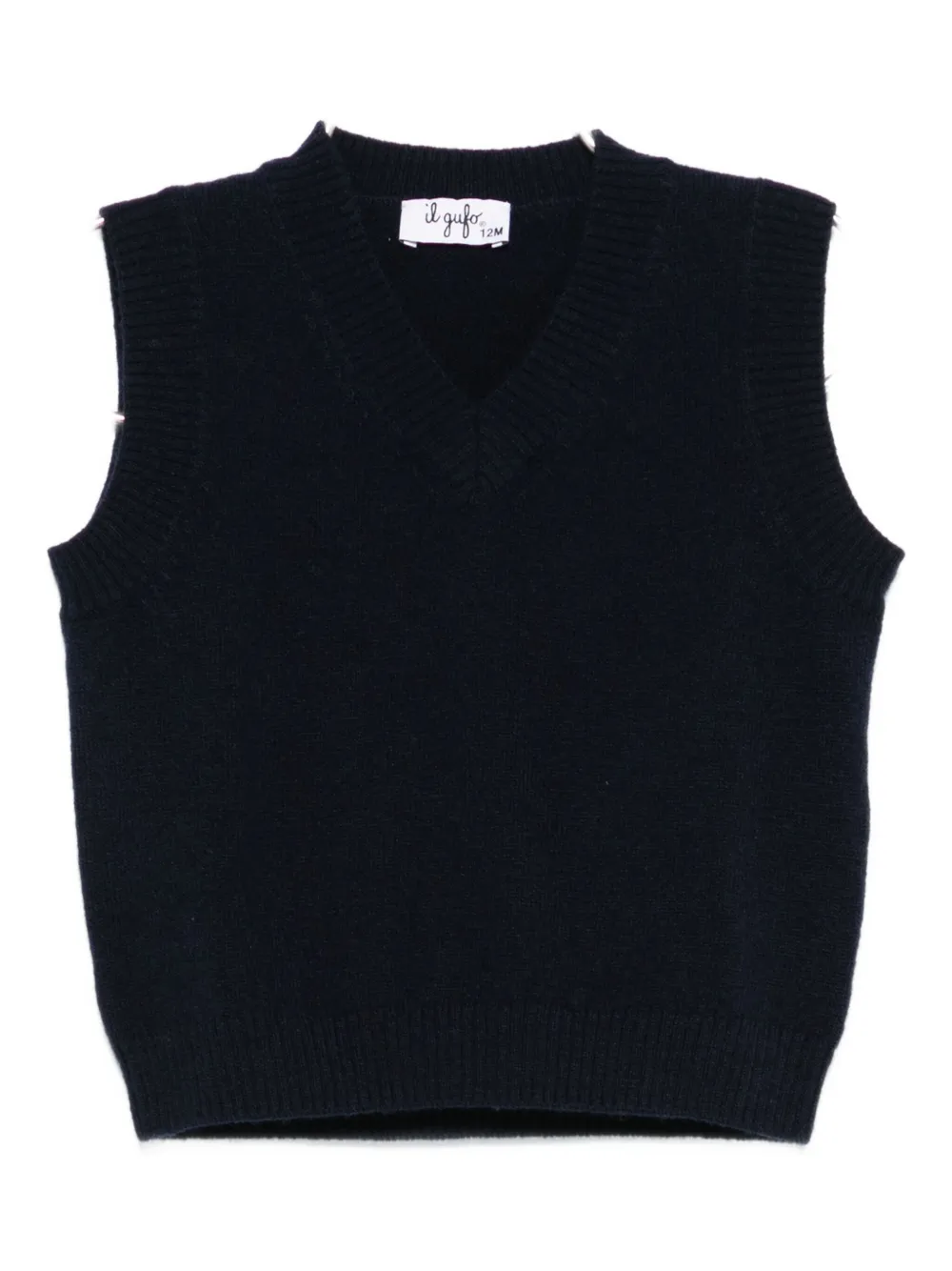 Il Gufo V-neck Sleeveless Sweater In Black