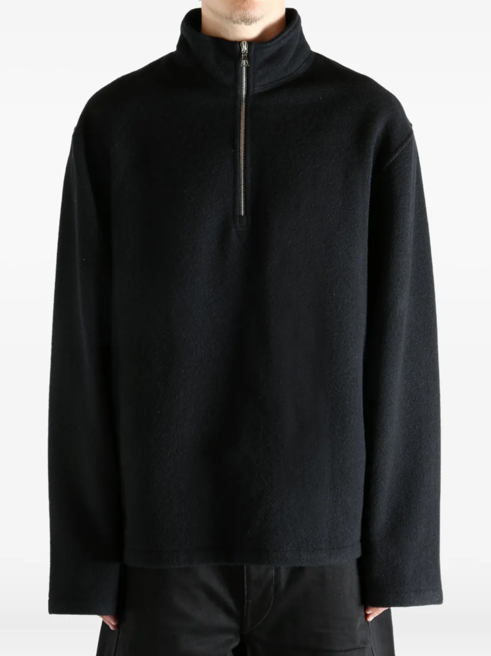 Rier Half-zip Wool Sweater In Black