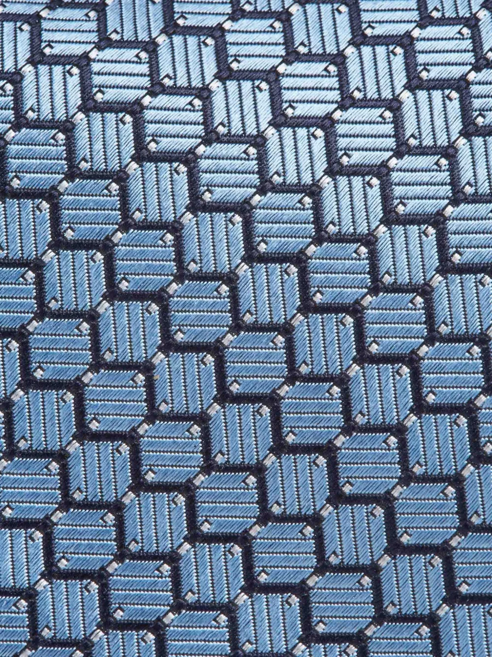 Zegna Geometric-pattern Silk Tie In Blue