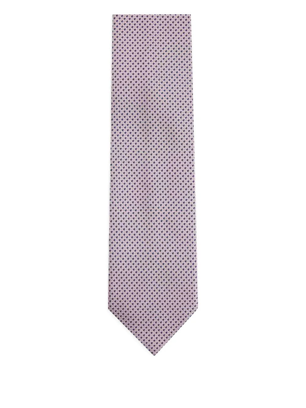 Zegna Dotted Silk Tie In Pink
