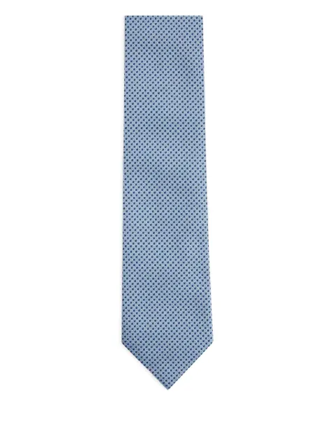 Zegna geometric-pattern silk tie